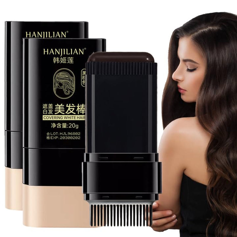2 stuks donkerbruin haarlijnpoeder, haarlijnpoeder, haarlijnconcealer, haarkleurpotloden met kam, grijs haarbedekkend hulpmiddel voor dames en heren (40 g, donkerbruin) Naty Shop haarverf Standaardtitel