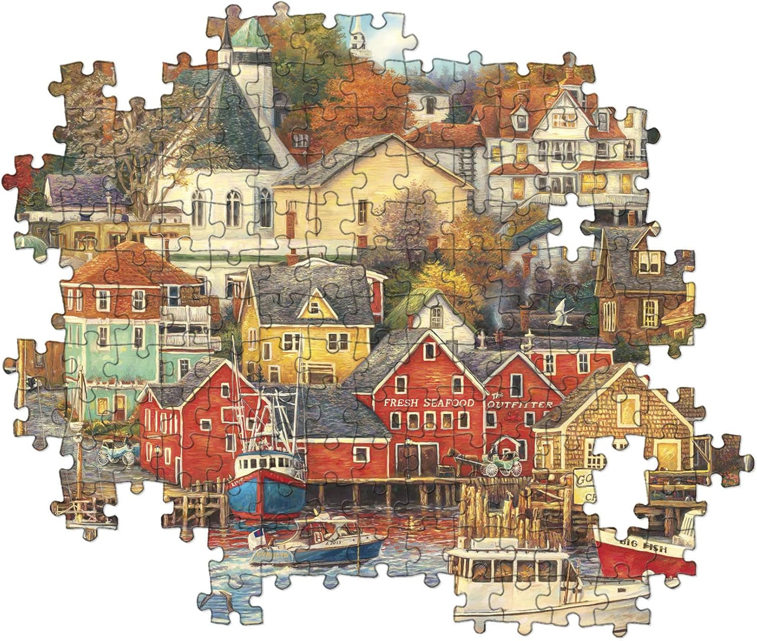 Clementoni - 31685 Collectiepuzzel - Good Times Harbor - Puzzel 1500 stukjes vanaf 14 jaar, puzzel voor volwassenen met verborgen voorwerpen, behendigheidsspel voor het hele gezin, medium puzzel Naty Shop