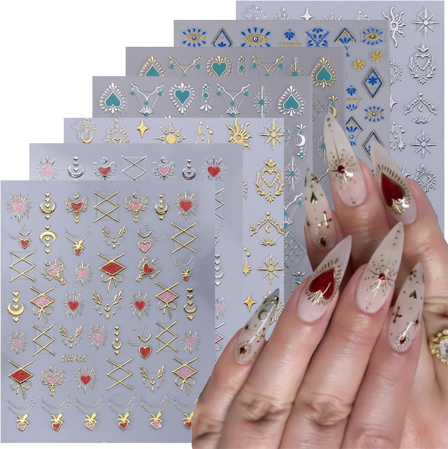 GZMAYUEN 12 kleuren Franse nagelstickers 3D Franse kleurverloop nagelstickers Zelfklevende nagelontwerp Nagelaccessoires