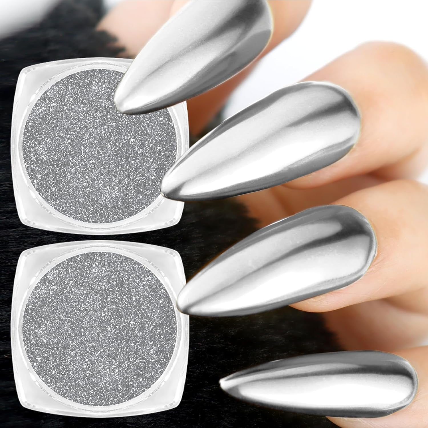 White Pearl Chrom Nagel Pulver, Iriserende Aurora Pulver Metallic Spiegel Effect Glitter Pulver Pearlescent Eis Transparant Meerjungfrau Pigment Perle Glitter Staub Für Nail Art Decoratie