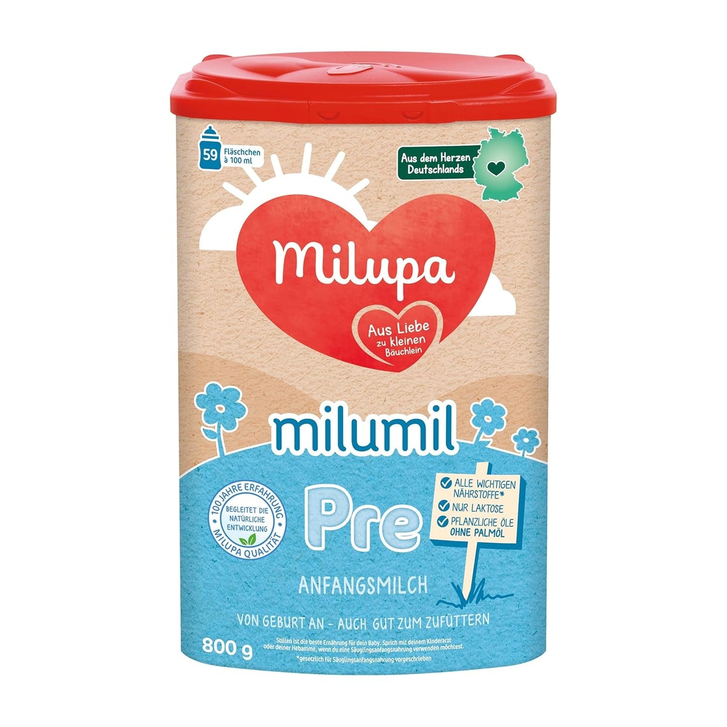 Milumil Milupa Melkpoeder voor baby's, de eerste melk sinds de geboorte, 800 g