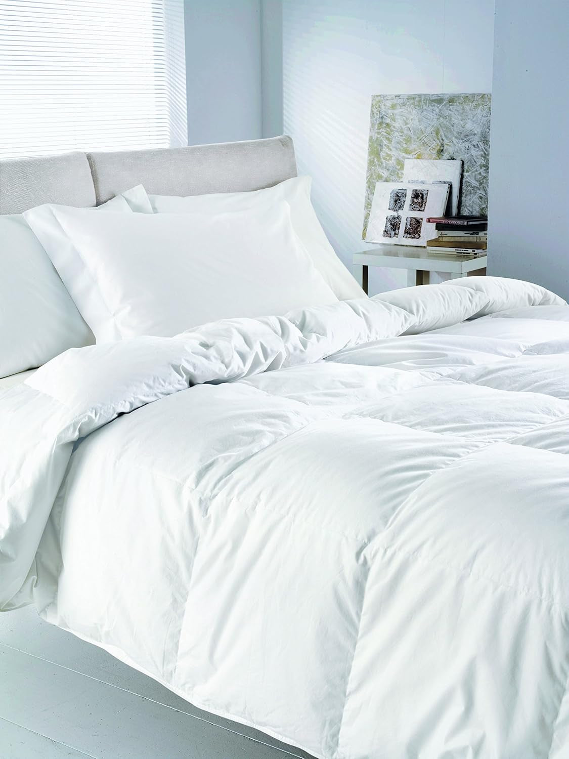 Nottetempo, ganzendons dekbed, eenpersoonsbed, 205 X 155 X 2 Cm, Bianco Dekbedden en dekbedden Naty Shop