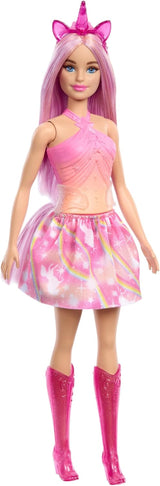 Eenhoorn Barbie-poppen met kleurrijk fantasiehaar, outfits met kleurverloop en fantasieaccessoires rond het eenhoornthema, HRR13 Naty Shop Dolls Standaardtitel