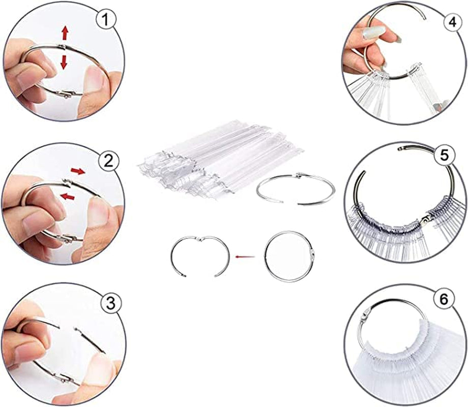 Nageldisplay, 40 stokjes kunstnagellak, capsules, praktische waaier, nail art