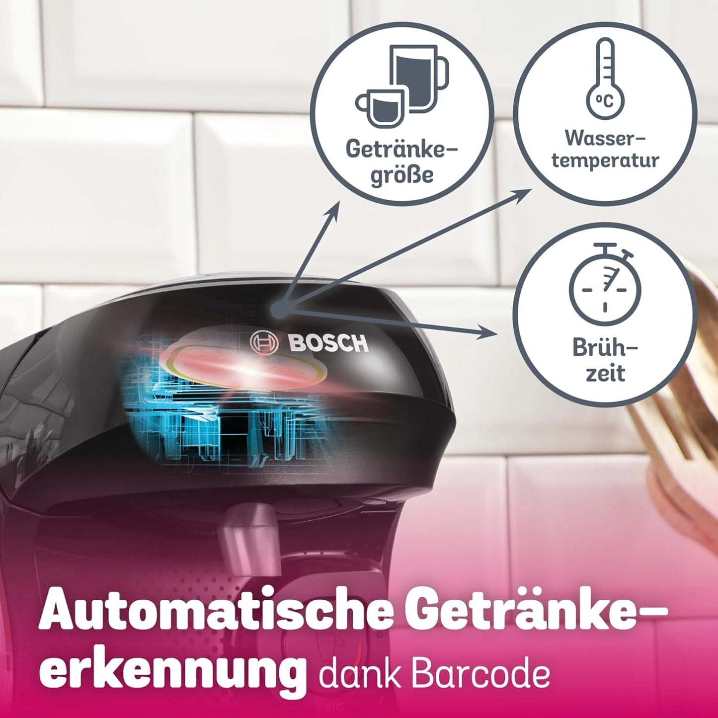 Bosch Tassimo Happy Friendly TAS102E Capsule-espressomachine, 70+ drankjes, geschikt voor alle kopjes, auto-stop, duurzaam, perfecte dosering, ruimtebesparend, 1400W, zwart