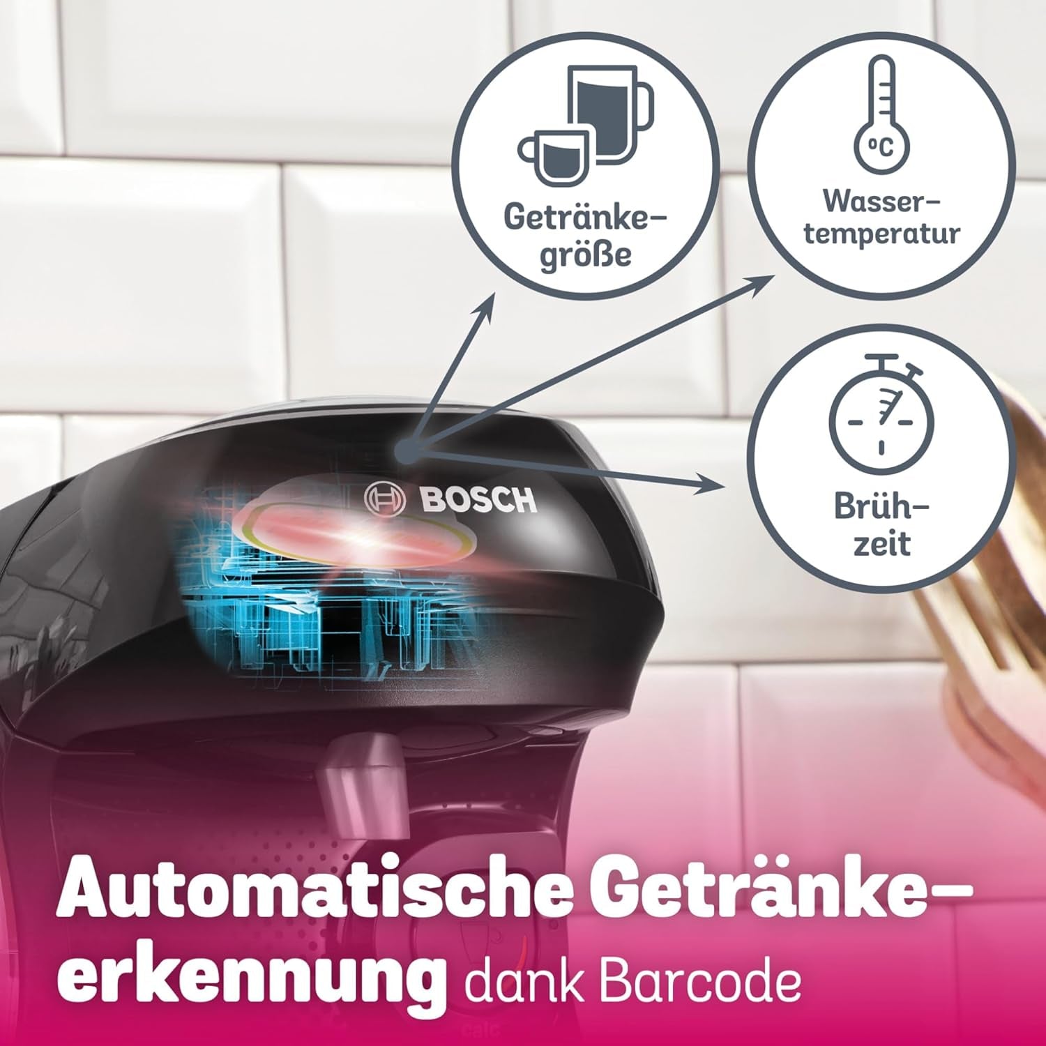 Bosch Tassimo Happy Friendly TAS102E Capsule-espressomachine, 70+ drankjes, geschikt voor alle kopjes, auto-stop, duurzaam, perfecte dosering, ruimtebesparend, 1400W, zwart