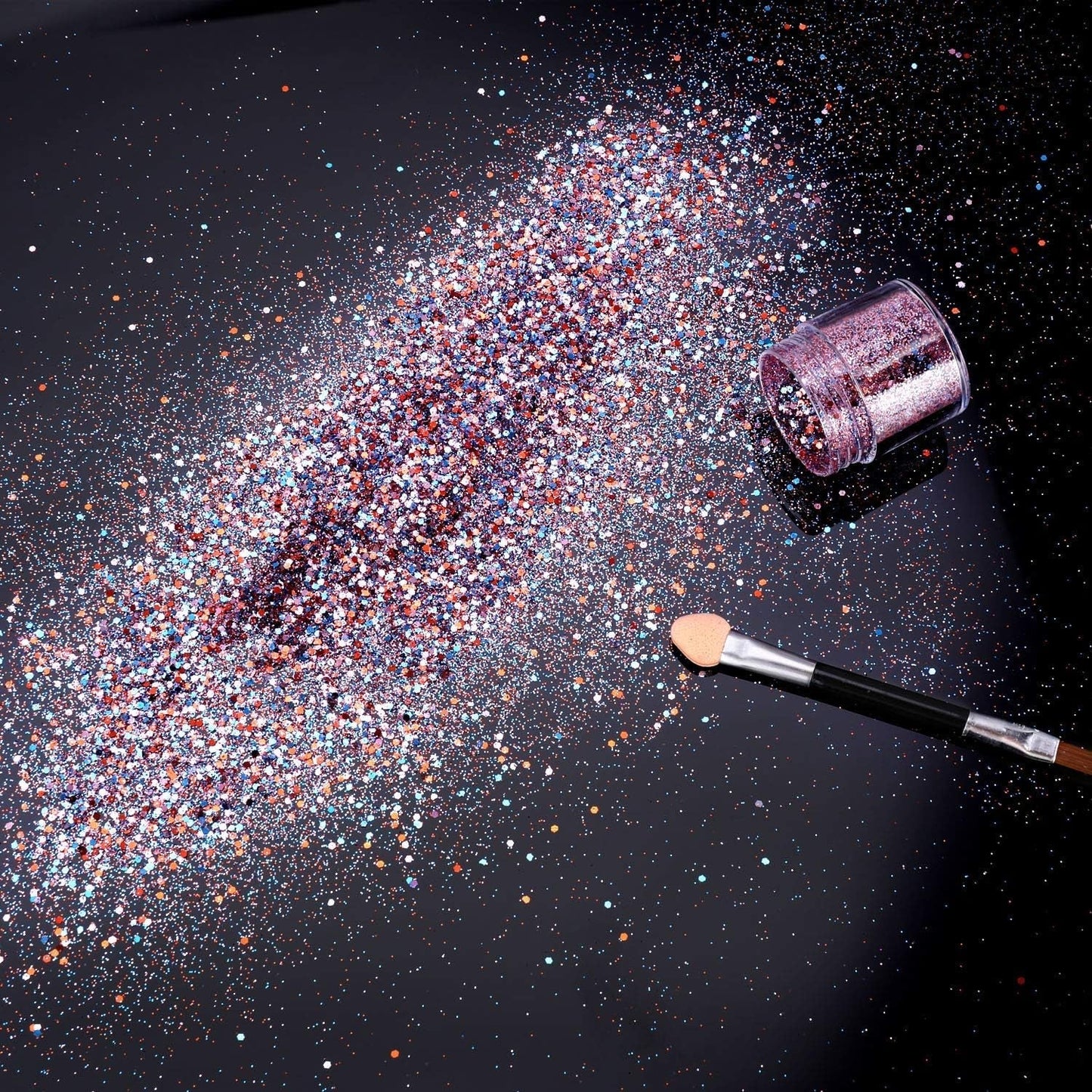 HOWAF 12 Dozen Nagelglitter Gezicht Lichaamsborstel Glittermake-up Nagelglitter Oog Lip Haar Lichaamsdecoratie Halloween Kerstfestival Maskerade Make-up Accessoires