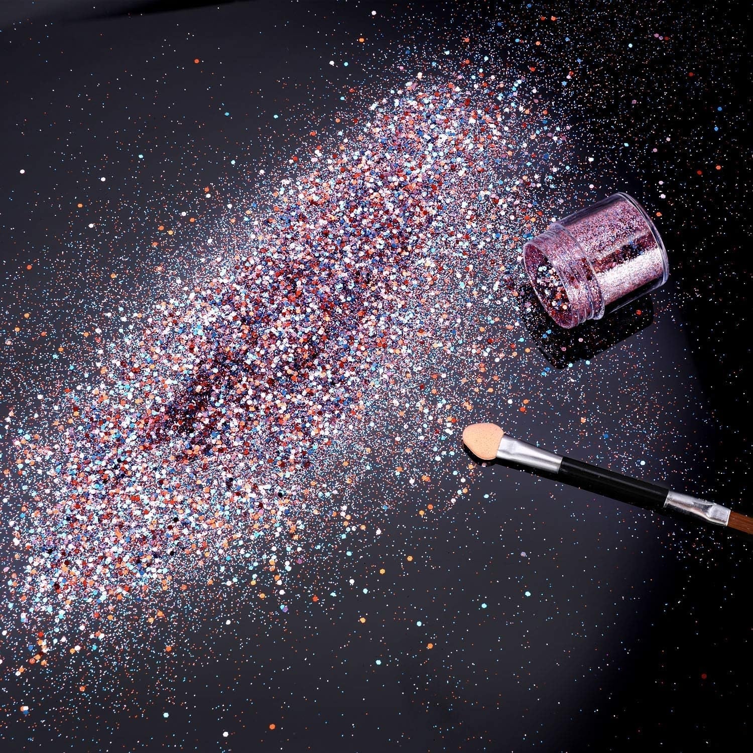 HOWAF 12 Dozen Nagelglitter Gezicht Lichaamsborstel Glittermake-up Nagelglitter Oog Lip Haar Lichaamsdecoratie Halloween Kerstfestival Maskerade Make-up Accessoires