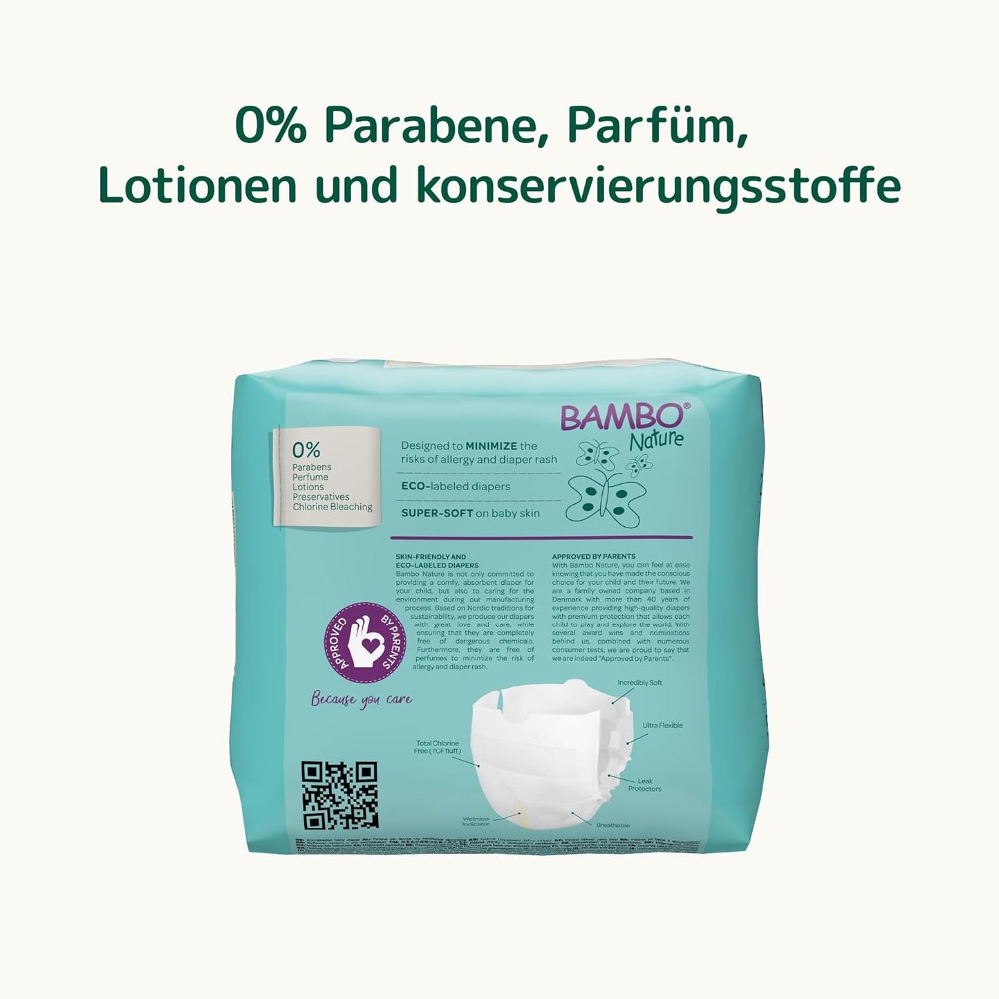 Bambo Nature Luiers voor baby's, maat 0 (1-3 kg), 144 stuks, maanddoos | Premium luiers met verbeterde lekbescherming | Ultiem comfort en vrijheid voor pasgeborenen | Dermatologisch geteste luiers