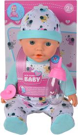 Nieuw geboren baby-olifantje van vinyl met eet- en drinkfunctie, fles en fopspeen, 30 cm, 2 jaar oud Naty Shop-poppen Standaardtitel