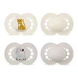 Originele MAM Fopspenen | 6-16 maandag | Fopspeenset voor baby's en peuters | Acceptatie 94% | Helpt ongewenste uitlijning van de tanden te voorkomen | SkinSoft siliconen babyfopspenen | Luipaard/zebra | Pakket van 4