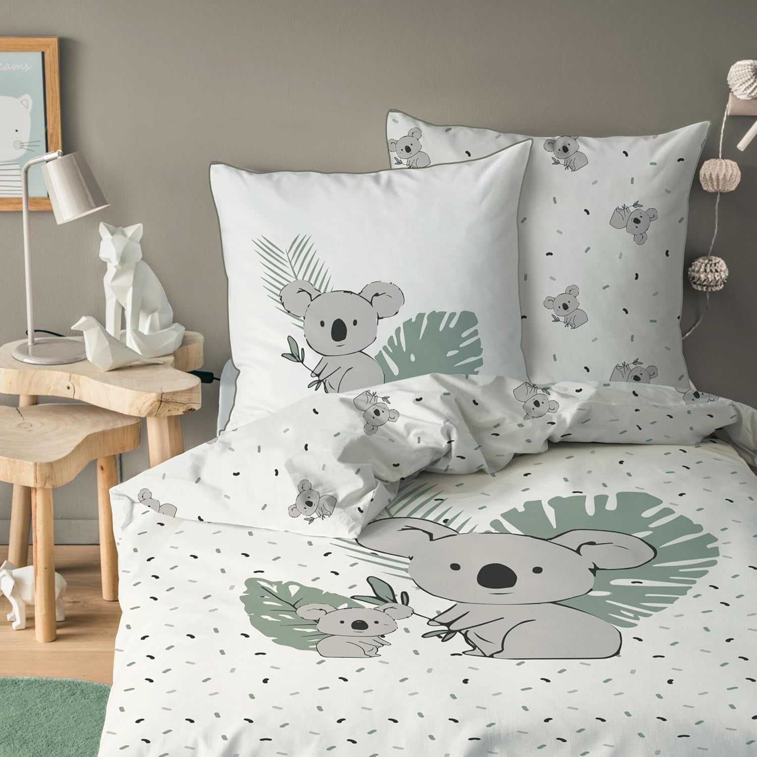 Kinderbeddengoedset, Koala of Eenhoorn, 100% katoen Beddengoed - kinderen Naty Shop Koala