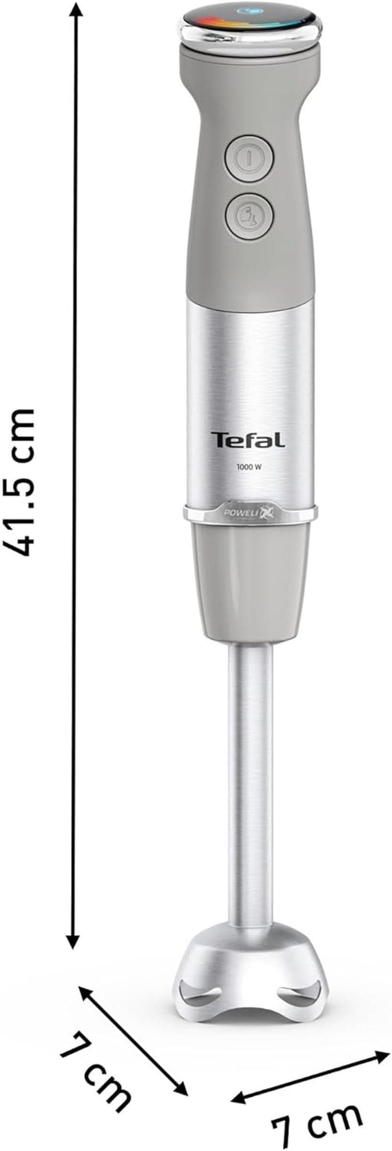 Tefal Quickchef+ 3-in-1 XL Stabmixer/Zerkleinerer/Schneebesen, 1000 W, Intuïtieve Geschwindigkeitsregelung, Turbo-Taste, Powelix-Messer-Technologie, Edelstahl, Grau, HB67MB30 Keuken Naty Shop