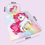 Beddengoed voor meisjes, Eenhoorn, 100 x 135 cm en 40 x 60 cm, katoenen beddengoed - kinderen Naty Shop