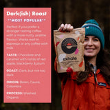 EXHALE Bio GANZE BOHNEN – Dunkel Gerösteter Kaffee – 450g Packung – Mykotoxinfrei & Geeignet für Bulletproof Coffee – Single Origin en 100% Arabica Bohnen