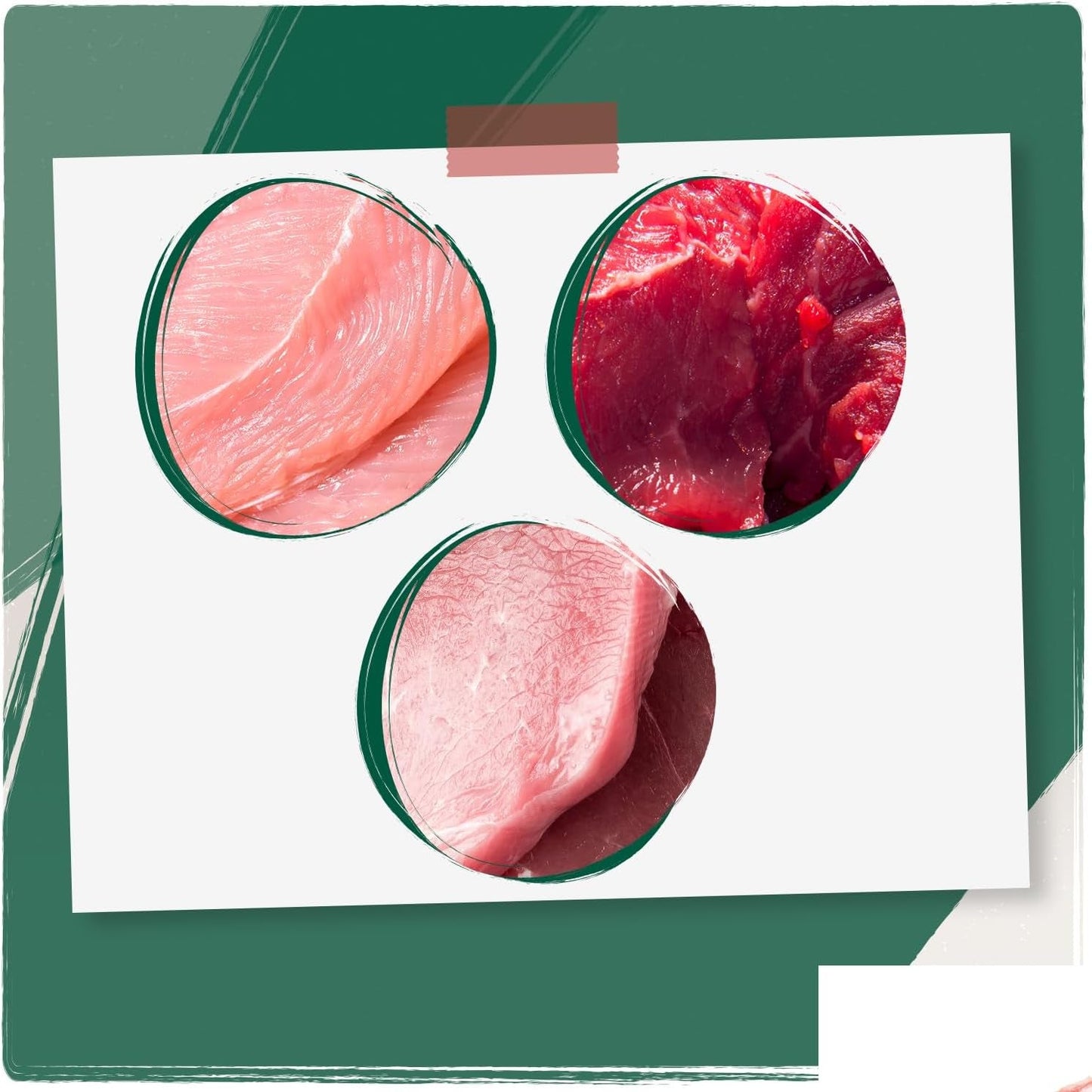 Venandi Animal Premium Nassfutter für Katzen, Probierpaket II, Kip + Konijn, Kalb, Kalkoen, 6 x 400 g, getreidefrei en natuurbelassen, 2,4 kg