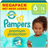 Pampers Premium Protection Maat 6, 74 Luiers, 13kg+, #1 voor comfort en bescherming voor de gevoelige huid