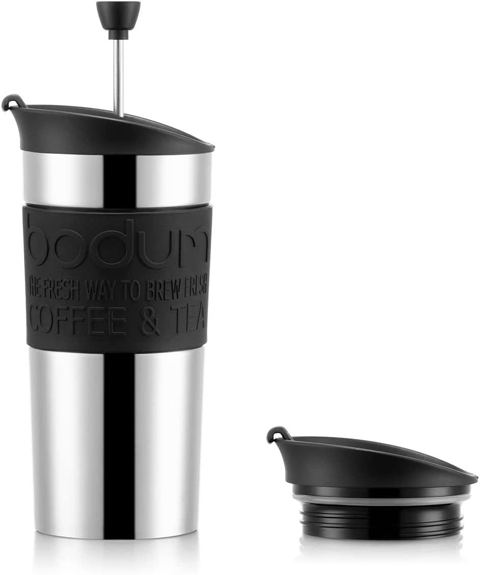 Bodum K11067-01 Reispers roestvrij staal zwart koffiezetapparaat met vervangend deksel 350 ml
