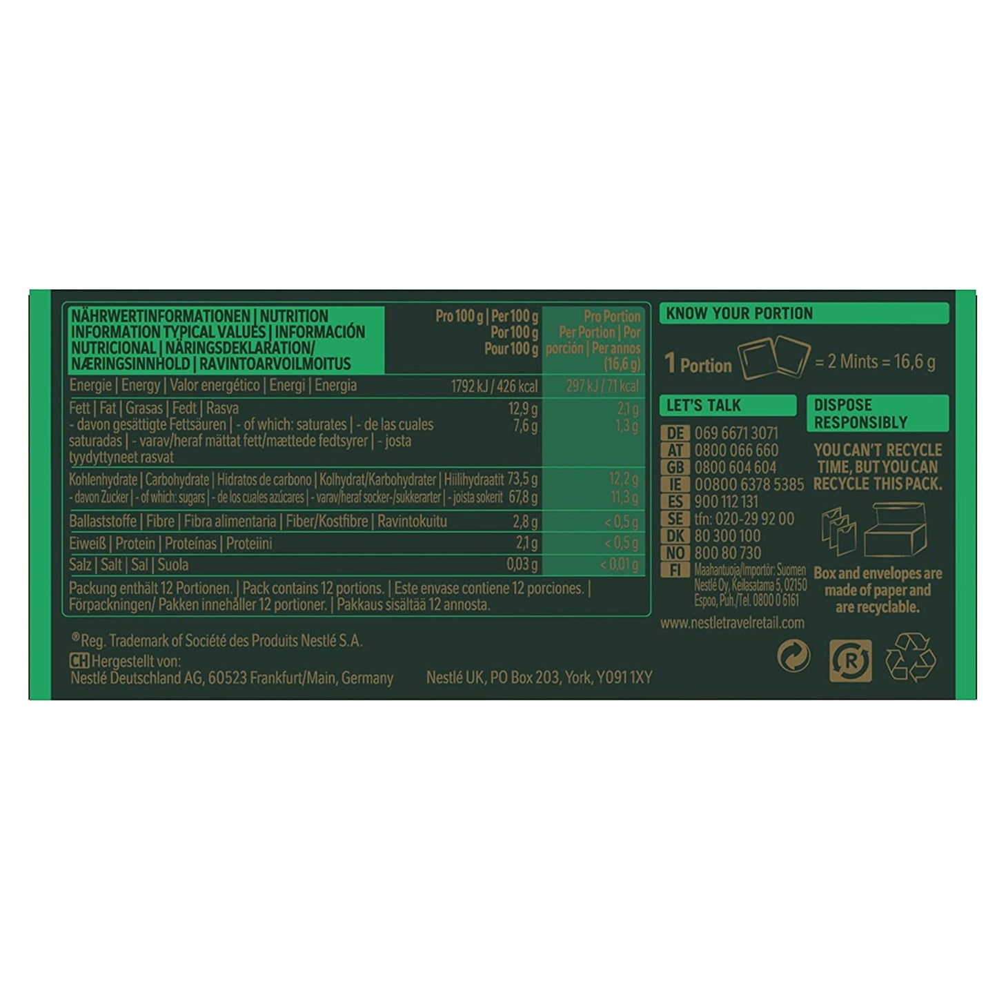 NESTLÉ AFTER EIGHT Dunne donkere chocoladevierkantjes met muntcrèmevulling voor connaisseurs, verpakking van 5 (1 x 200 g)