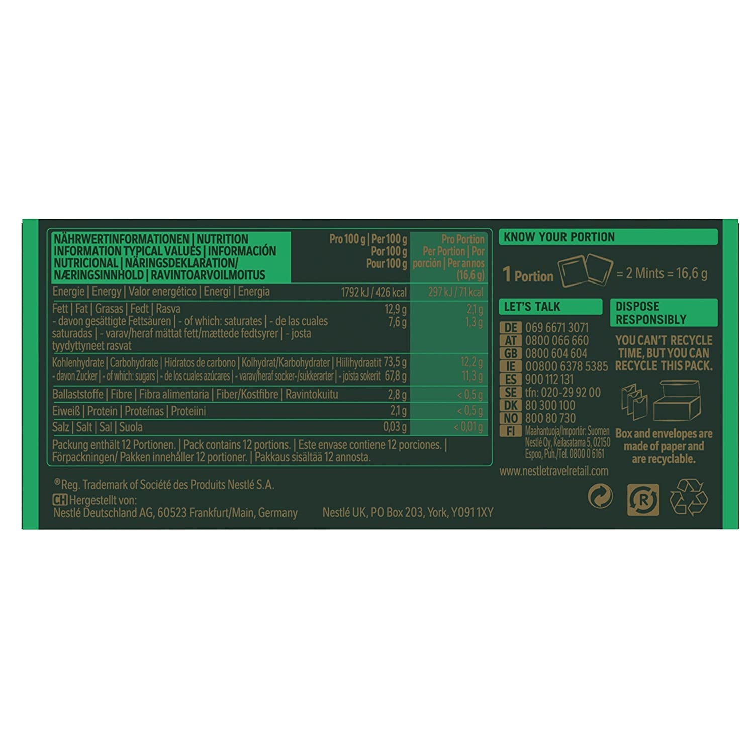 NESTLÉ AFTER EIGHT Dunne donkere chocoladevierkantjes met muntcrèmevulling voor connaisseurs, verpakking van 5 (1 x 200 g)