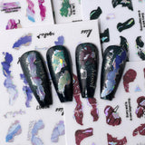 6 kleuren marmeren nagelstickers bronzer zilver zelfklevende stickers bloei marmeren nagelstickers 3D marmeren nagelstickers ontwerpaccessoires nail art stickers nagelstickers set nagelfolie