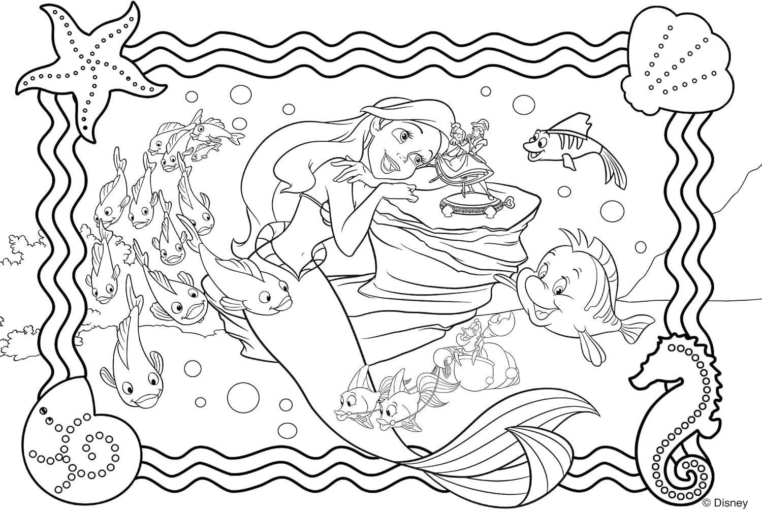 Lisciani - DISNEY Puzzel Ariël - Speel de scènes uit je favoriete dozen na en kleur ze in - vanaf 7 jaar - GROTE PUZZEL met 250 stukjes - Bevordert de behendigheid Puzzel Naty Shop