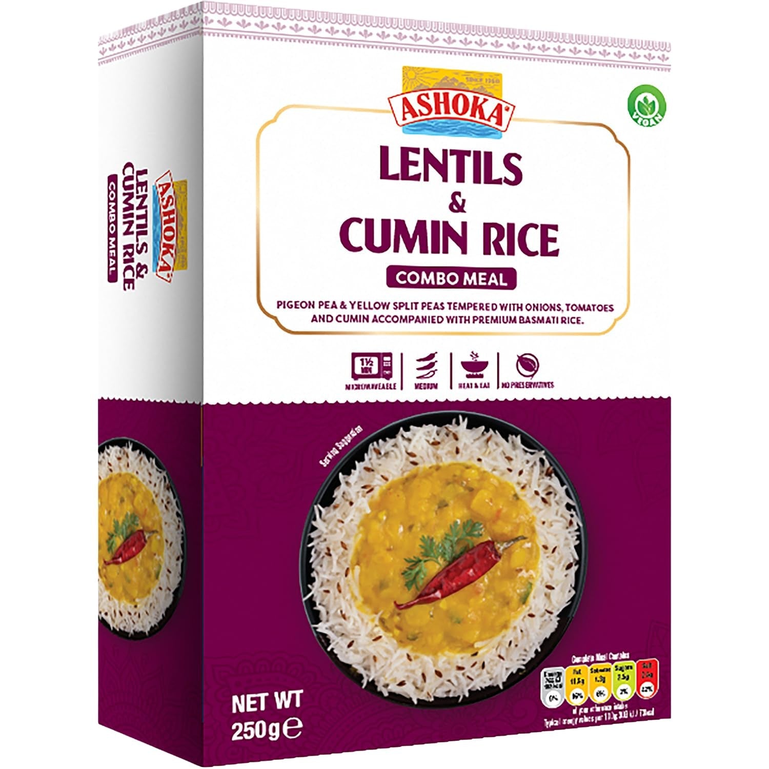 ASHOKA - Instantrijst met linzen en komijn - (1 x 250 g)