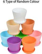 20 cm grote plastic bloempotten met schotels, witte zelfwatergevende bloempotten met schotels, plastic zaailingpotten, verdikte potten voor binnen- en buitenbeplanting (6 stuks)