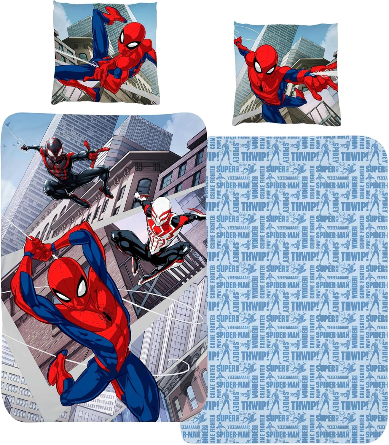 Kinderbedlinnen, diverse stripfiguren, 100% katoen Beddengoed - kinderen Naty Shop Spiderman