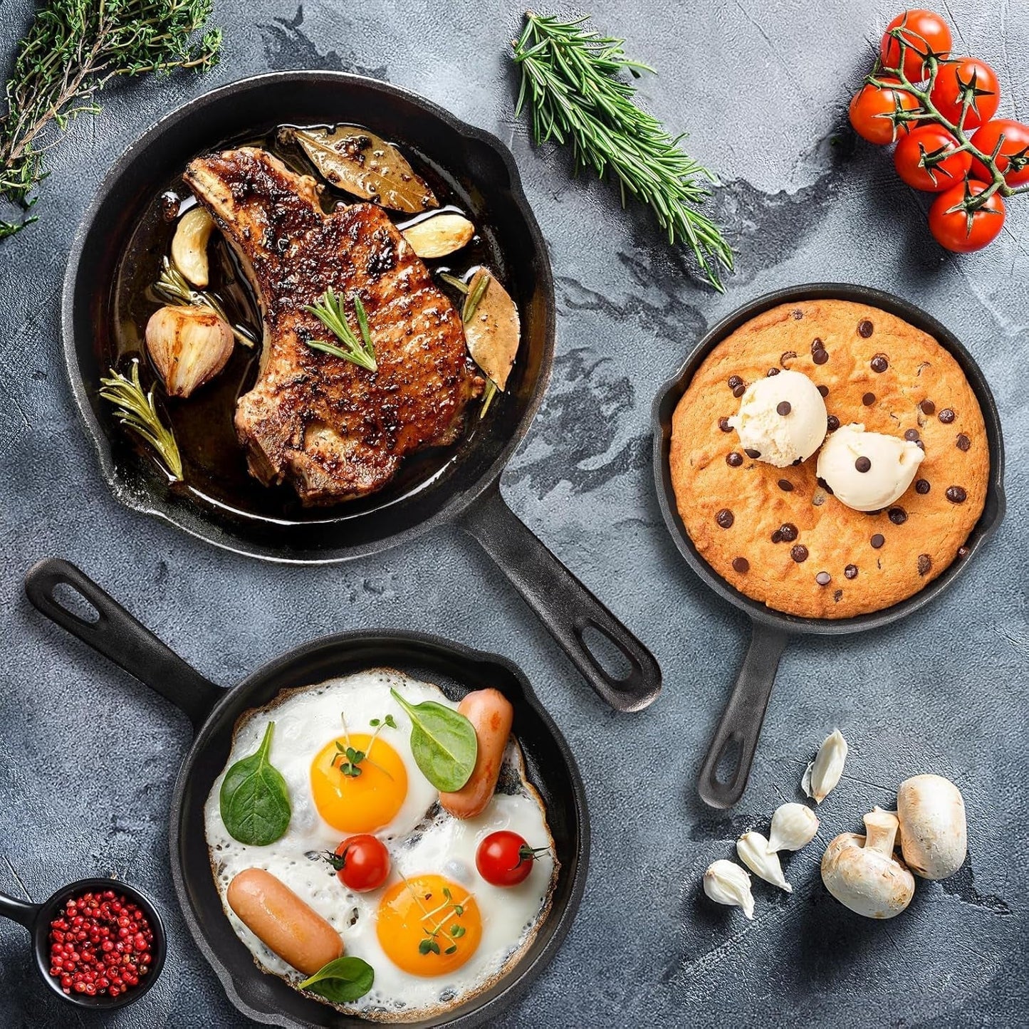 OVERMONT gietijzeren grillpan met handvat Potten en pannen Naty Shop