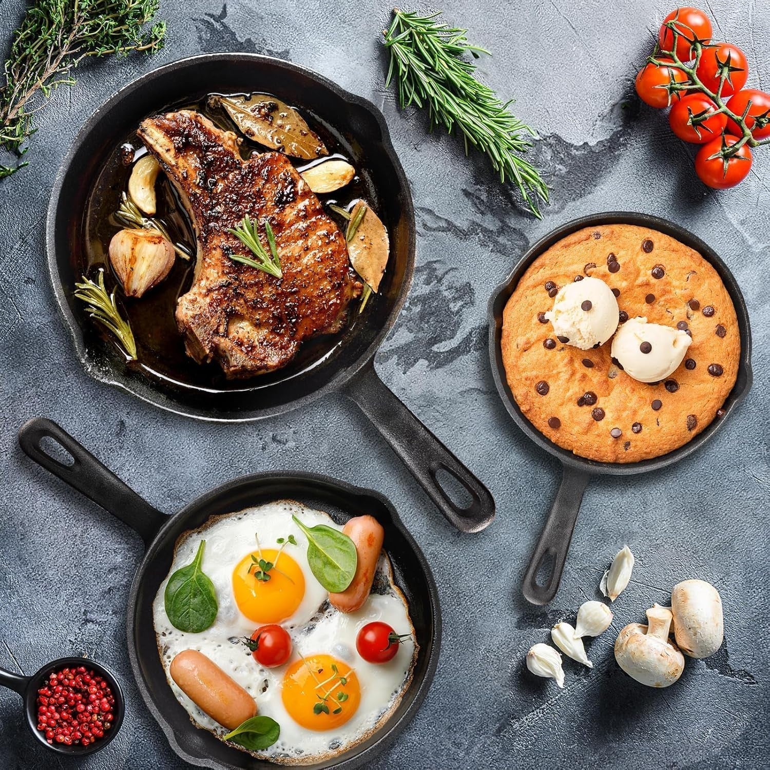 OVERMONT gietijzeren grillpan met handvat Potten en pannen Naty Shop