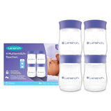 Lansinoh Muttermilchflaschen, 4 X 160 Ml - Zur Sicheren Muttermilch Austellungen - Neues Kompaktes Design Für Verbesserte Stabilität - Mit Stapelbarem Deckel Accessoires Voeding en borstvoeding Bebe Naty Shop