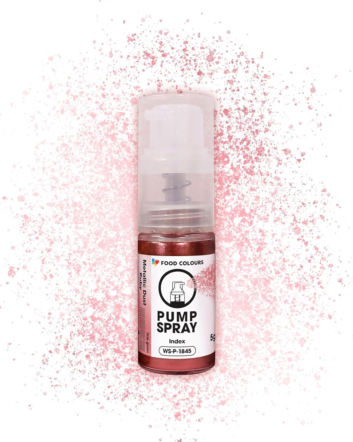 Eetbare glitter food spray NEW SILVER SHIMMERING 5G pomp met metallic poeder voor snelle en effectieve decoratie van taarten, crèmes, gelei, pralines, chocolade en suikerdecoraties