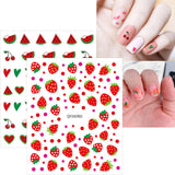 JMEOWIO Süße Nagelsticker Für Kinder 14 Blatt Nail Art Sticker Selbstklebend Nagelaufkleber Regenbogen Blumen Frucht Decoratie Nageldesign Zubehör