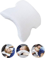 MINGZE multifunctioneel traagschuim kussen nekkussen schuim, boog U-vormig nekkussen, langzaam rebound slaapkussen rebound drukkussen, kussen ijszijde voor hand- en nekbescherming Cervicale orthopedische kussens Naty Shop Wit