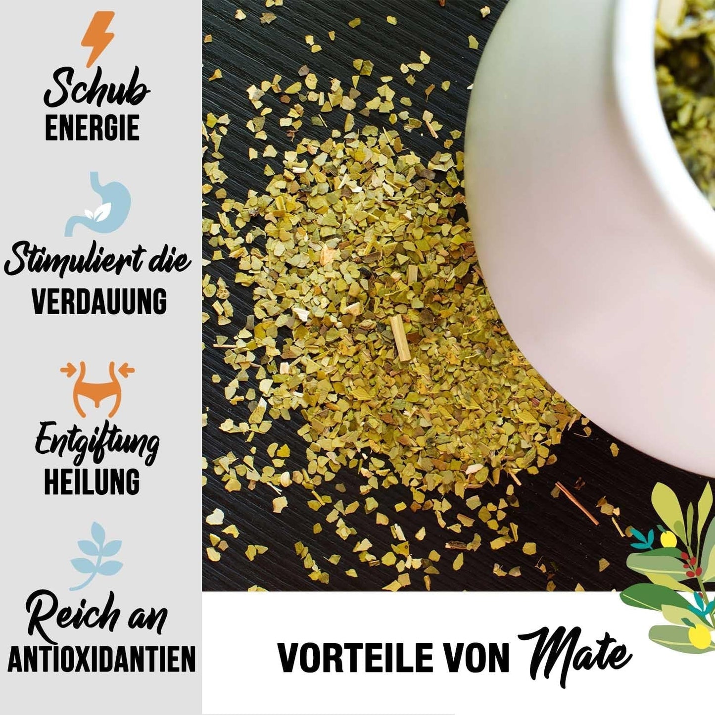 ORIGEENS BIO YERBA MATE met sinaasappelen 200 G - Fruitige thee I Biologische ongebrande Yerba Mate thee, zonder stengels en stof I Energieke en ontgiftende drank