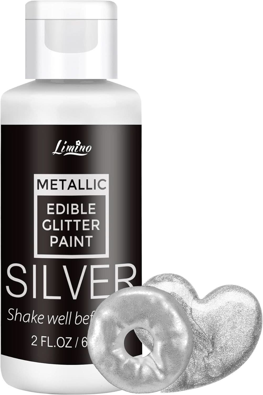 Vloeibare eetbare glitter, 60 ml Naty Shop Zilver