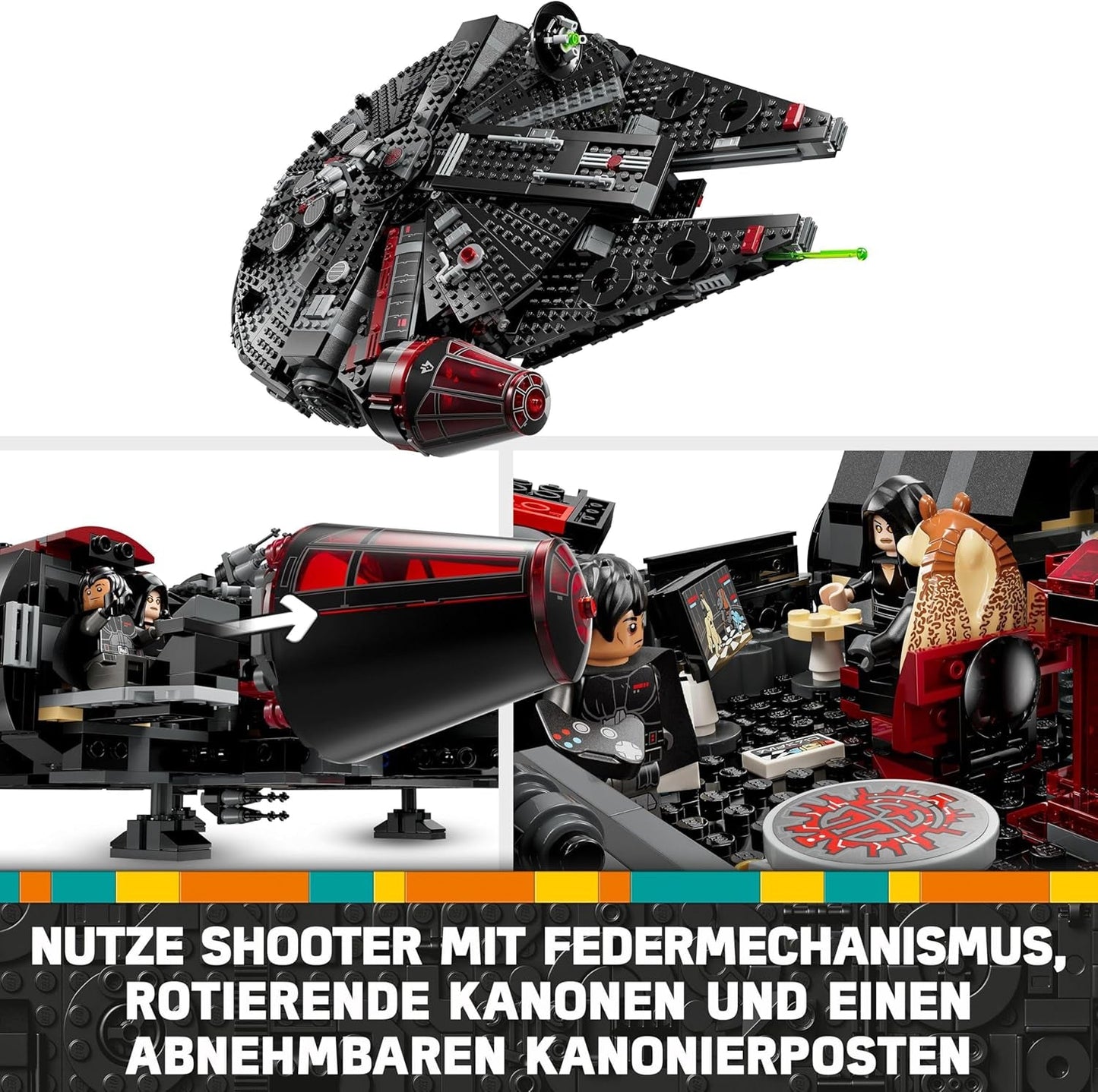 LEGO Star Wars Dark Millennium Falcon, ruimteschipset, bouwspeelgoed voor kinderen, verjaardagscadeau voor jongens, meisjes en fans, avonturenspeelgoed 75389 Bouwsets Besuche in LEGO-Store