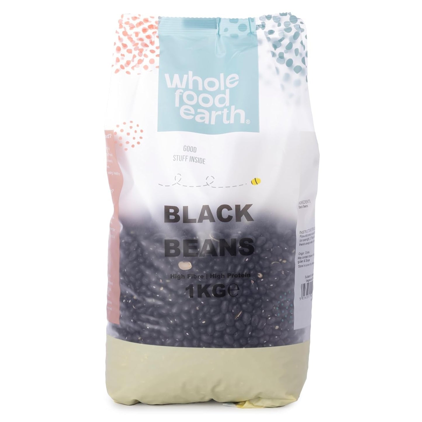 Zwarte bonen Wholefood Earth 1 kg non-GMO Natuurlijk vezelrijk en rijk aan eiwitten
