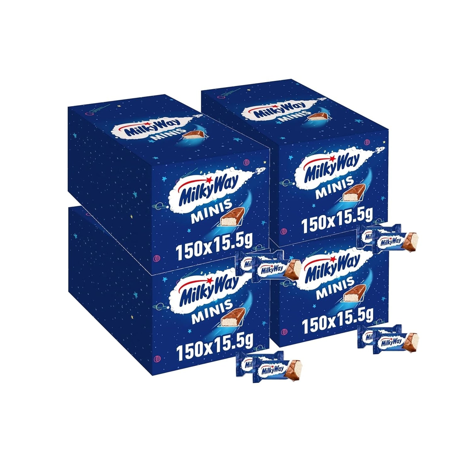 Mini-chocoladerepen, chocoladebulkverpakking, lichte melkcrème, 150 x 15,5 g, 2,3 kg