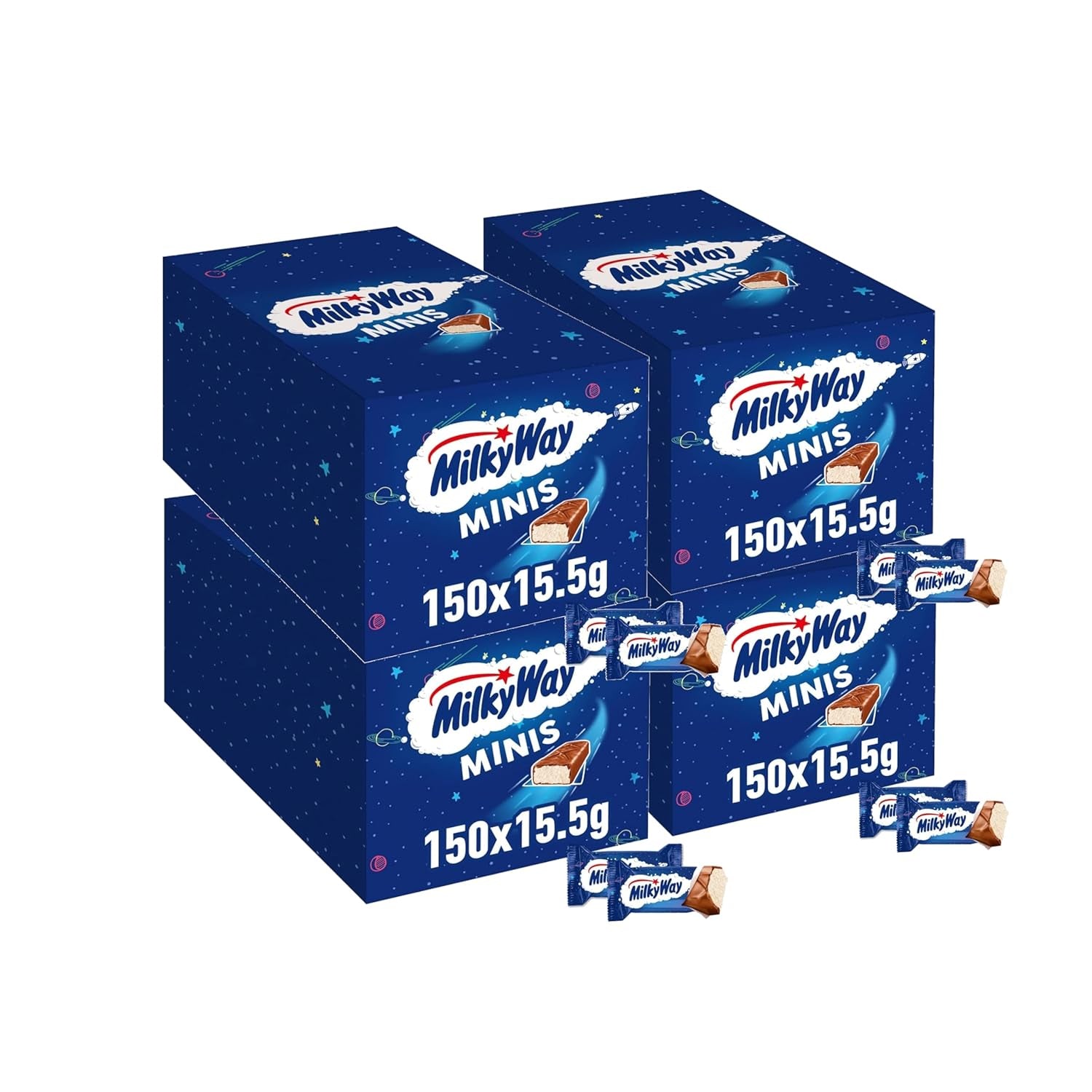Mini-chocoladerepen, chocoladebulkverpakking, lichte melkcrème, 150 x 15,5 g, 2,3 kg