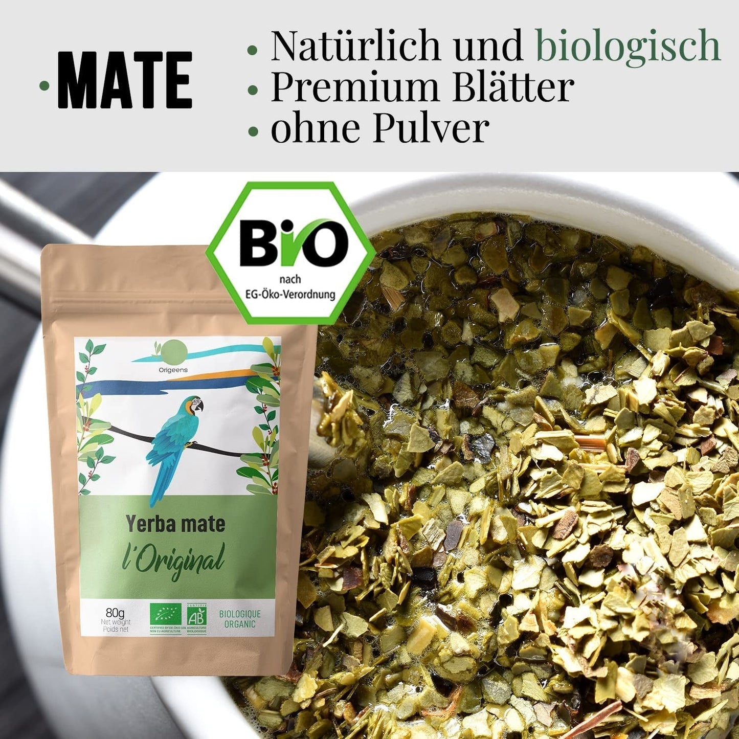 ORIGEENS MATE THEESET Met Portugese mate cup, bombilla en BIO Yerba Mate thee - Originele cadeauset