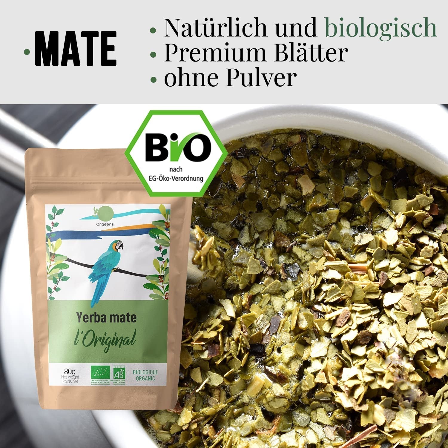 ORIGEENS MATE THEESET Met Portugese mate cup, bombilla en BIO Yerba Mate thee - Originele cadeauset
