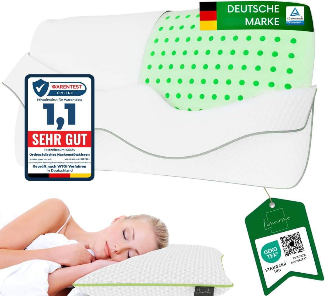 Orthopedisch neksteunkussen voor 80X40, 800X400 mm, visco-elastisch kussen, viscokussen, kussen, nekkussen van traagschuim, viscoschuim, slaap, wit (710 x 420 x 120 mm) Naty Shop Cervicale orthopedische kussens 710X420X120 mm