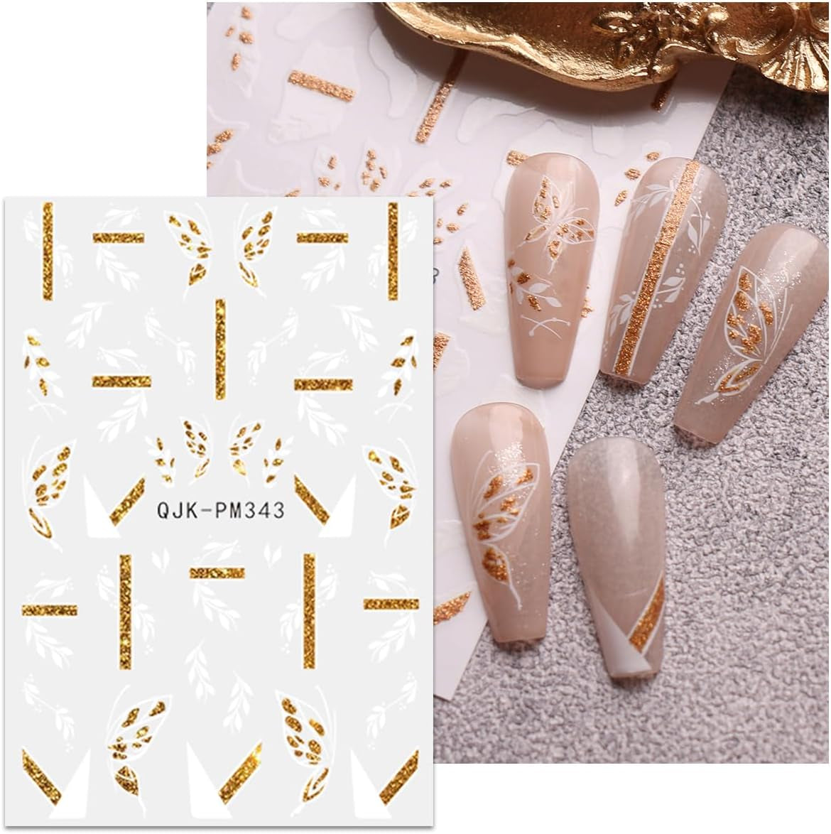 JMEOWIO Nagelsticker Blumen Glitzer 9 Blatt Nail Art Sticker Selbstklebend Nagelaufkleber Frühling Sommer Blumen Decoratie Nageldesign Zubehör