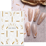 JMEOWIO Nagelsticker Blumen Glitzer 9 Blatt Nail Art Sticker Selbstklebend Nagelaufkleber Frühling Sommer Blumen Decoratie Nageldesign Zubehör