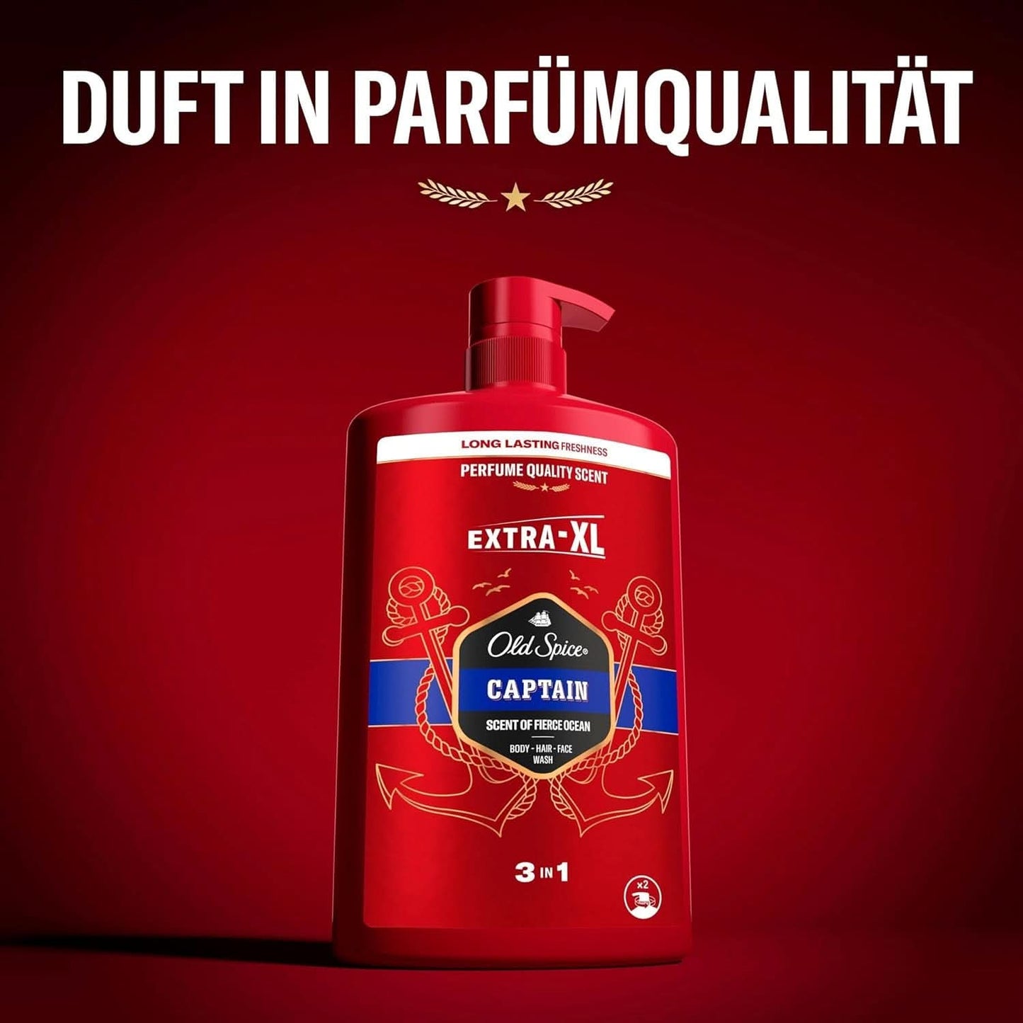 Old Spice Captain 3-in-1 douchegel en shampoo voor mannen, 1 liter douche en bad Naty Shop