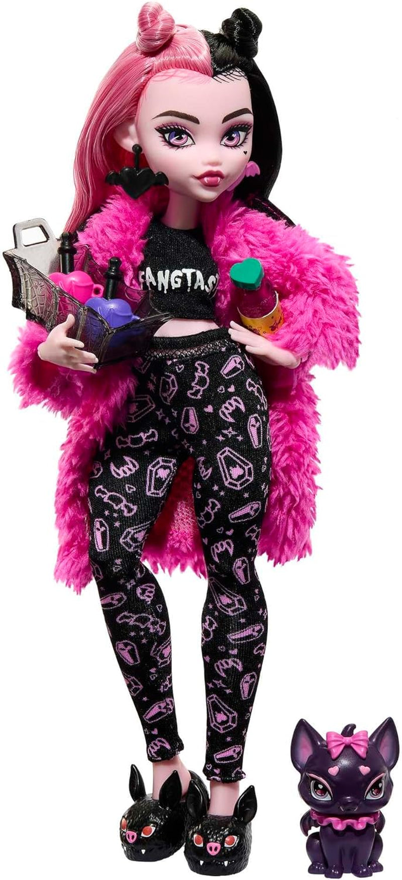 MONSTER HIGH pop en pyjama feestaccessoires Draculaura Bat Count Fabulous Doll Pet Creepover Party HPY66 poppen Naty Shop Single
