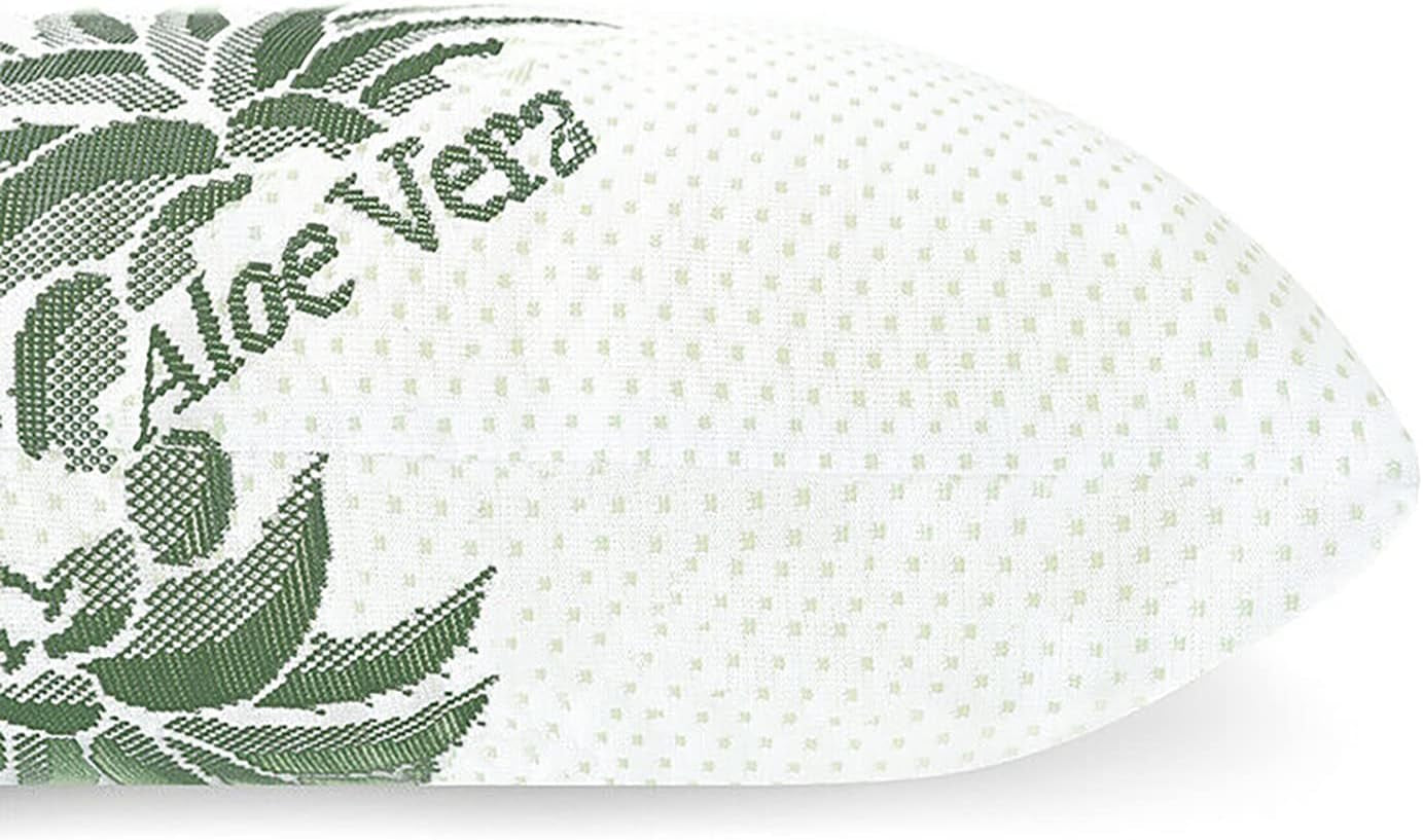 Mister Sandman Ergonomisch kussen 40X80, nekkussen met Aloë Vera kussensloop, Visco kussen Perfect voor buikslapers, rugslapers en zijslapers, Memory Foam kussen Cervicale orthopedische kussens Naty Shop 2X Aloë Vera hoes