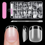 Volledige dekking korte nagels 120 stuks 12 maten Korte nageltips voor gelnagels Lijm op kunstnagels Lijm op nagelvijlset Nagelpolijstmachine Nagelriemschuiver